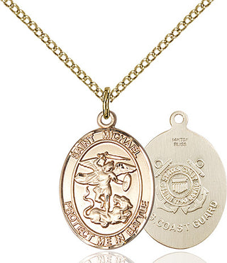 14kt Gold Filled Saint Michael Coast Guard Medal Religious Jewelry