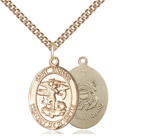 14kt Gold Filled Saint Michael Coast Guard Medal Religious Jewelry