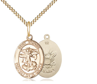 14kt Gold Filled Saint Michael Navy Medal Religious Jewelry
