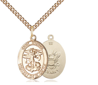 14kt Gold Filled Saint Michael Navy Medal Religious Jewelry