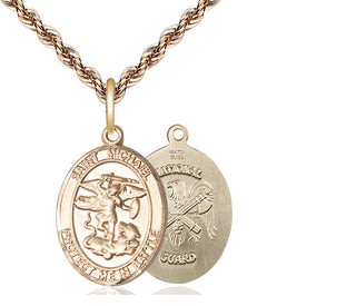 14kt Gold Saint Michael National Guard Medal