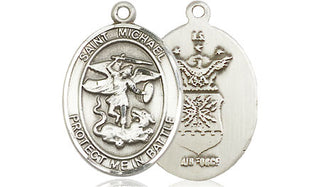 Sterling Silver Saint Michael Air Force Medal Religious Jewelry