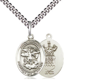 Sterling Silver Saint Michael Air Force Medal Religious Jewelry