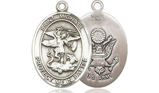Sterling Silver Saint Michael Army Medal Religious Jewelry