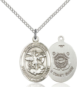 Sterling Silver Saint Michael Coast Guard Medal Religious Jewelry