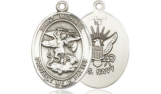 Sterling Silver Saint Michael Navy Medal Religious Jewelry