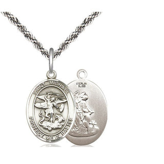 Sterling Silver Saint Michael Guardian Angel Medal Religious Jewelry