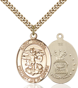 14kt Gold Filled Saint Michael Air Force Medal Catholic Jewelry