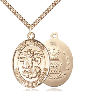 14kt Gold Filled Saint Michael Air Force Medal Catholic Jewelry