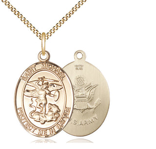 14kt Gold Filled Saint Michael Army Medal Catholic Jewelry