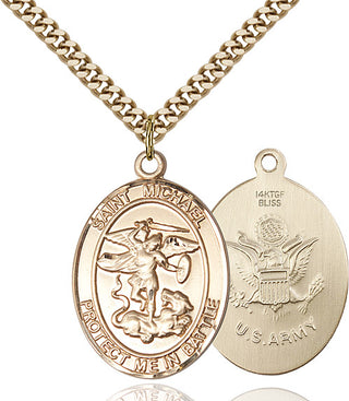 14kt Gold Filled Saint Michael Army Medal Catholic Jewelry