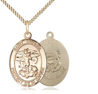 14kt Gold Filled Saint Michael Coast Guard Medal Catholic Jewelry