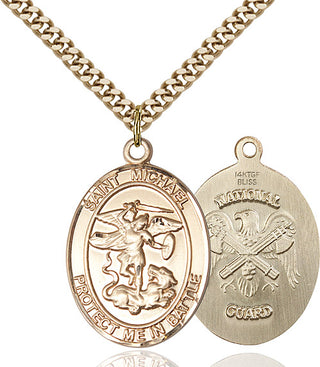14kt Gold Filled Saint Michael National Guard Medal Catholic Jewelry