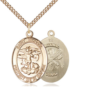 14kt Gold Filled Saint Michael National Guard Medal Catholic Jewelry