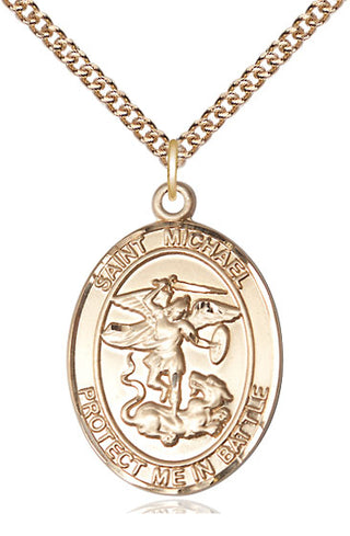 14kt Gold Filled Saint Michael Guardian Angel Medal Catholic Jewelry