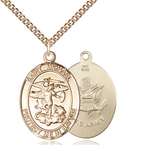 14kt Gold Saint Michael Army Medal