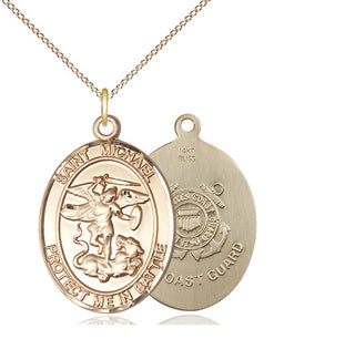 14kt Gold Saint Michael Coast Guard Medal