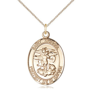 14kt Gold Saint Michael Guardian Angel Medal