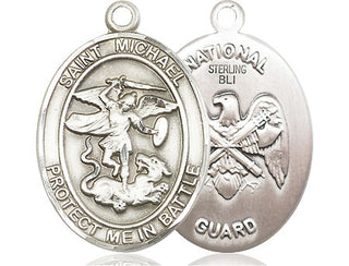 Sterling Silver Saint Michael National Guard Medal Catholic Jewelry