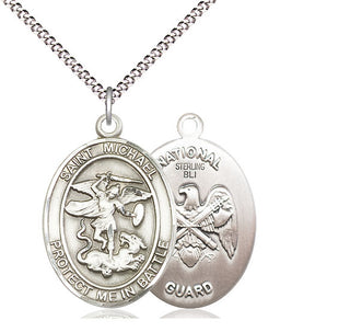 Sterling Silver Saint Michael National Guard Medal Catholic Jewelry