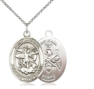 Sterling Silver Saint Michael National Guard Medal Catholic Jewelry