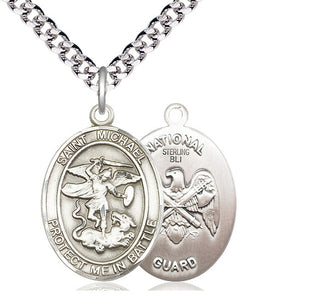 Sterling Silver Saint Michael National Guard Medal Catholic Jewelry