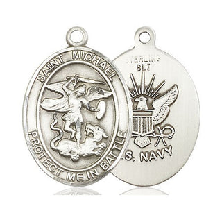 Sterling Silver Saint Michael Navy Medal Catholic Jewelry
