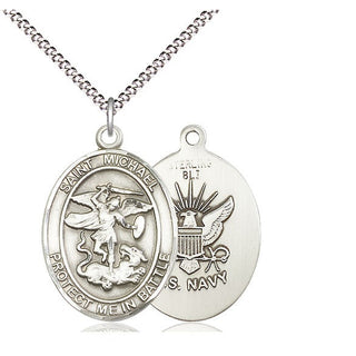 Sterling Silver Saint Michael Navy Medal Catholic Jewelry