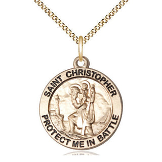 14kt Gold Filled Saint Christopher Medal Catholic Jewelry