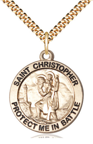 14kt Gold Filled Saint Christopher Medal Catholic Jewelry