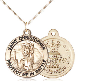 14kt Gold Saint Christopher Air Force Medal