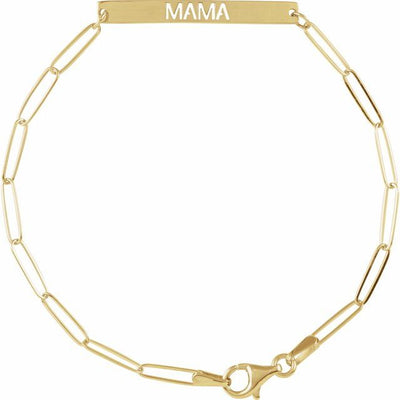 14K Yellow Mama Bar 7" Bracelet
