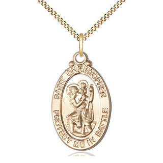 14kt Gold Filled Saint Christopher Medal Catholic Jewelry