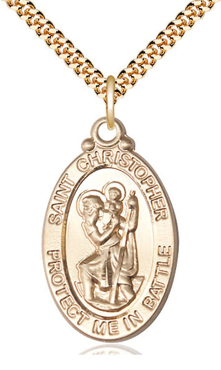 14kt Gold Filled Saint Christopher Medal Catholic Jewelry