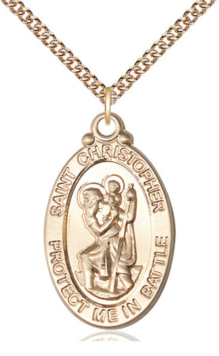 14kt Gold Filled Saint Christopher Medal Catholic Jewelry