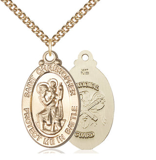 14kt Gold Saint Christopher National Guard Medal