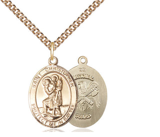 14kt Gold Saint Christopher National Guard Medal