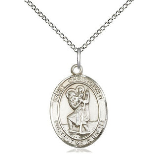 Sterling Silver Saint Christopher Medal Religious Jewelry