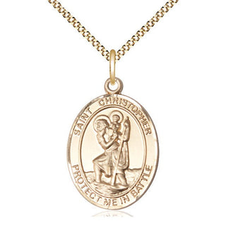 14kt Gold Filled Saint Christopher Medal Catholic Jewelry