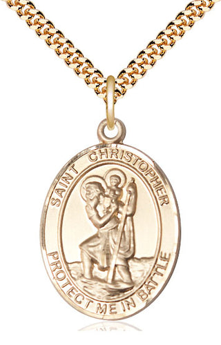 14kt Gold Filled Saint Christopher Medal Catholic Jewelry