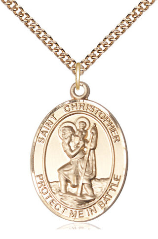 14kt Gold Filled Saint Christopher Medal Catholic Jewelry