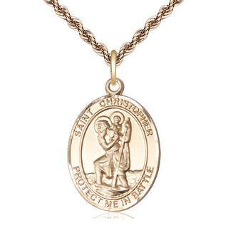 14kt Gold Filled Saint Christopher Medal Catholic Jewelry