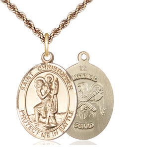 14kt Gold Saint Christopher National Guard Medal