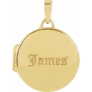 14K Yellow Round Locket Pendant