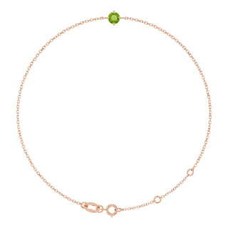 14K Rose 4 mm Natural Peridot 6 1/2-7 1/2" Bracelet