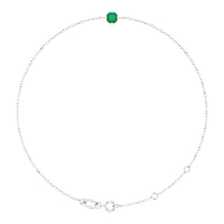 Sterling Silver 4 mm Lab-Grown Emerald 6 1/2-7 1/2" Bracelet