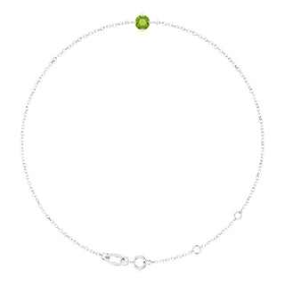 14K White 4 mm Natural Peridot 6 1/2-7 1/2" Bracelet