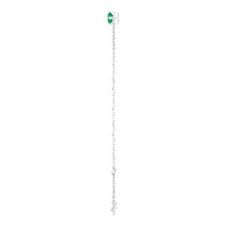 Sterling Silver 4 mm Lab-Grown Emerald 6 1/2-7 1/2" Bracelet