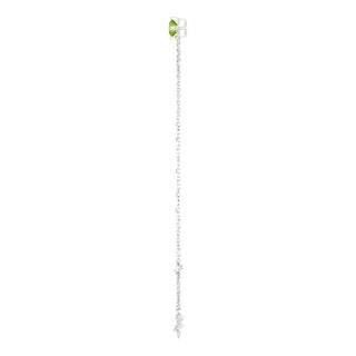 Platinum 4 mm Natural Peridot 6 1/2-7 1/2" Bracelet