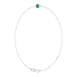 14K White 4 mm Lab-Grown Emerald 6 1/2-7 1/2" Bracelet